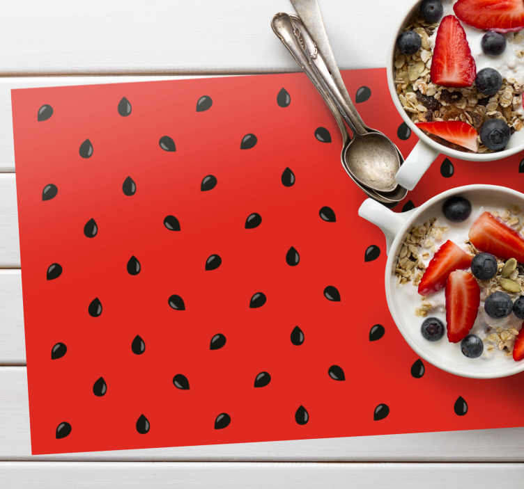 Tischsets originell mit wassermelonenkerne-muster - TenStickers