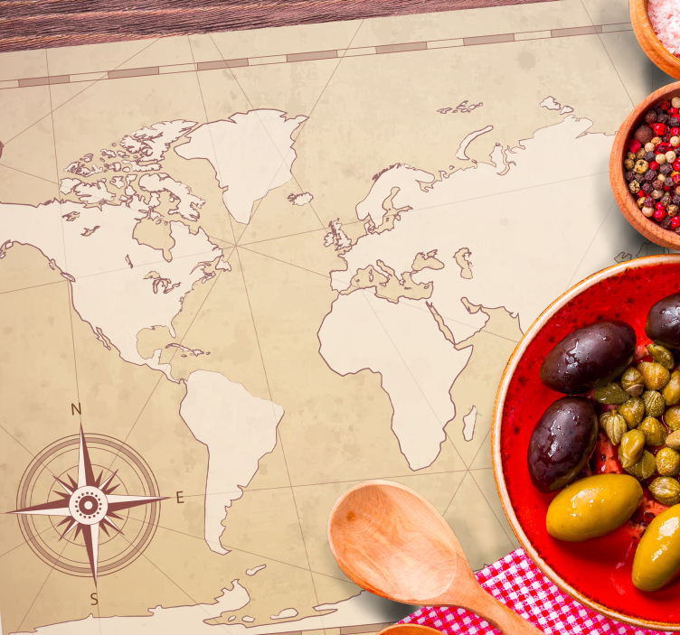 Tischsets originell mit weltkarten-illustration - TenStickers