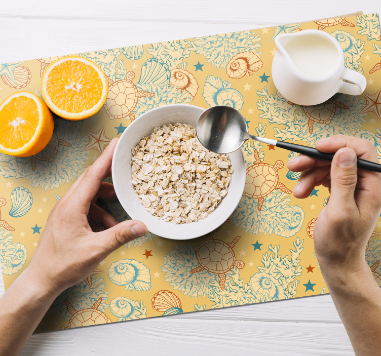 Tischsets originell muschelmuster geschirr - TenStickers