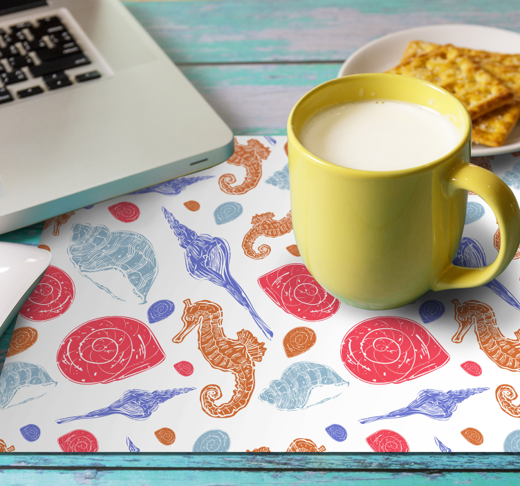 Tischsets originell muscheln und seepferdchen - TenStickers