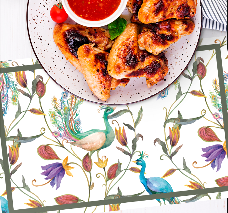 Tischsets originell pfauenblütenmuster - TenStickers