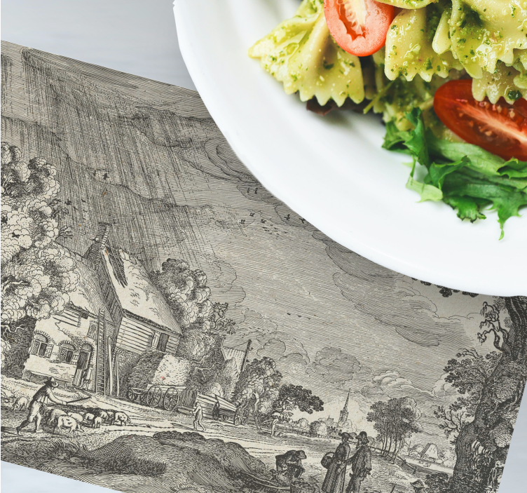 Tischsets originell vintage landschaftsszene - TenStickers