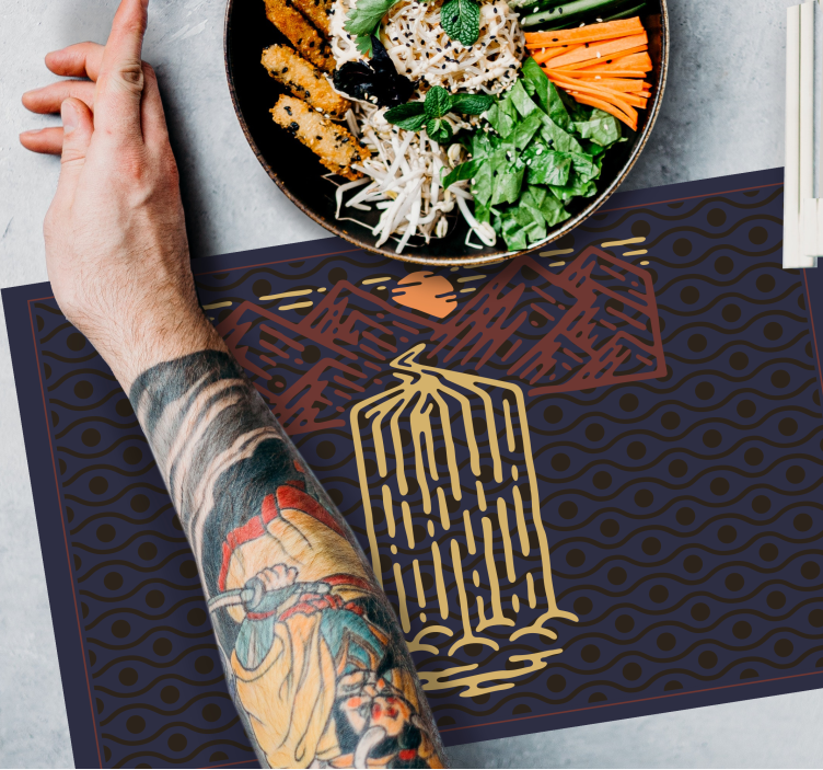 Tischsets originell wasserfall-szene in den bergen - TenStickers