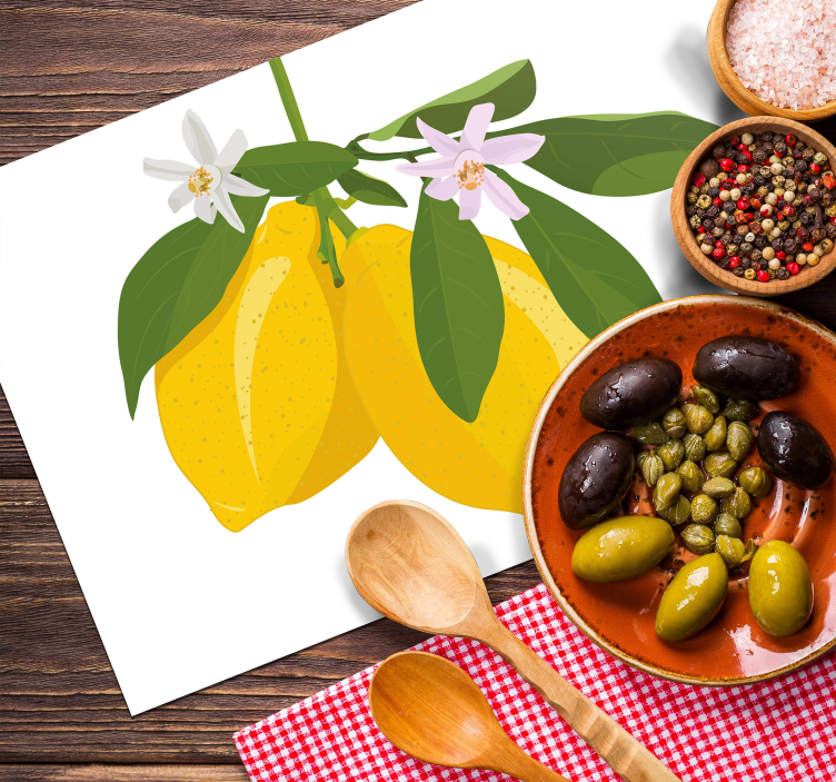 Tischsets originell zitronenbaum illustration - TenStickers