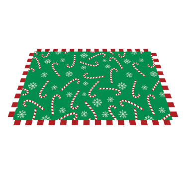 Platzset Weihnachten Grüne zuckerstange - TenStickers
