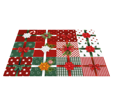 Platzset Weihnachten Geschenkboxen verpacken - TenStickers