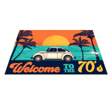 Tischset elegant im retro 70er stranddesign - TenStickers