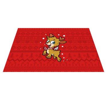 Tischset weihnachten mit niedlichem rentier-charakter - TenStickers