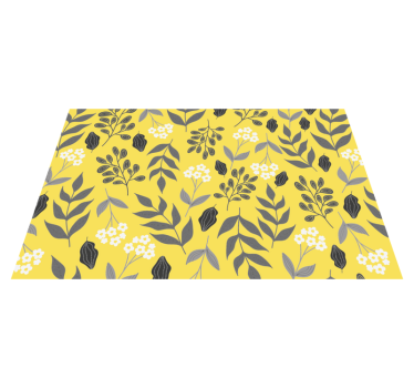 Tischset modern mit floralen gelben motiven - TenStickers