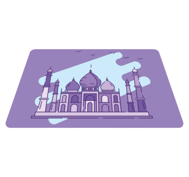 Tischset modern mit taj mahal silhouette - TenStickers