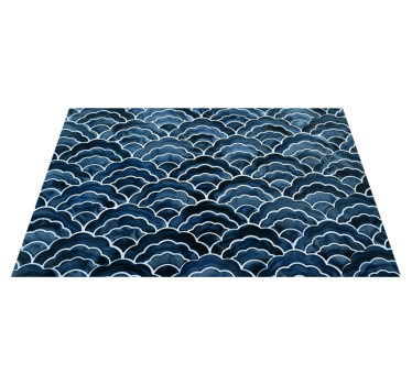 Tischset blau Japanisches wellenmuster - TenStickers