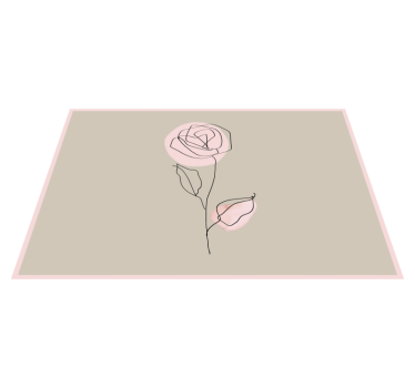 Tischset modern elegante rosenkontur - TenStickers