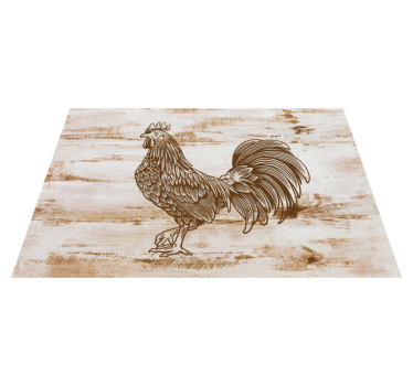 Tischset modern mit stilvoller hahn-illustration - TenStickers