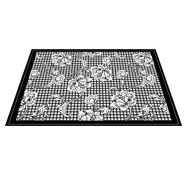 Tischset elegant mit schwarzem blumenmuster - TenStickers