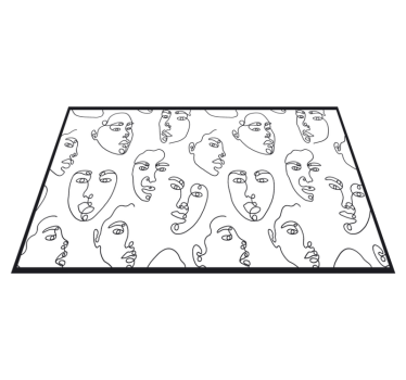 Tischset modern mit abstrakter gesichts-linienzeichnung - TenStickers