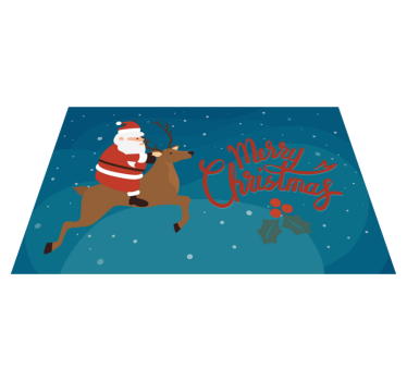 Tischset weihnachten santa auf dem rentier - TenStickers