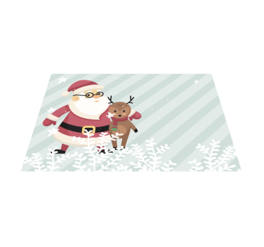Tischset weihnachten weihnachtsmann mit rentieren - TenStickers