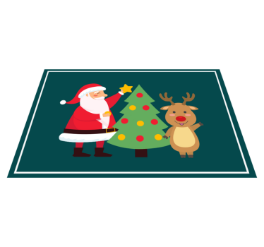 Tischset weihnachten mit weihnachtsmann und rentier - TenStickers