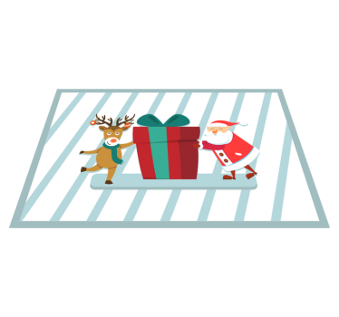 Tischset weihnachten santa und rentier geschenk - TenStickers