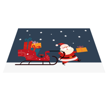 Platzset Weihnachten Cartoon-schlitten mit geschenken santa - TenStickers