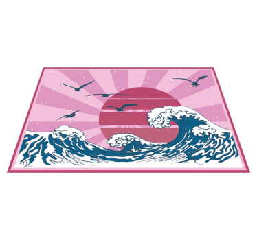 Tischset modern wellen und sonne - TenStickers
