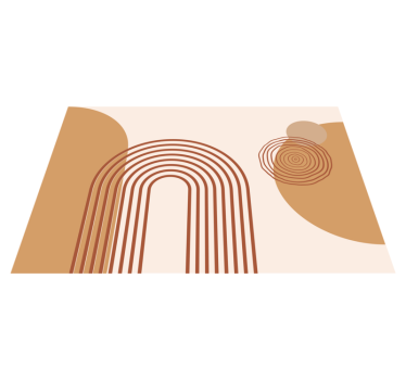 Tischset modern mit geschichteten kurvenformen - TenStickers