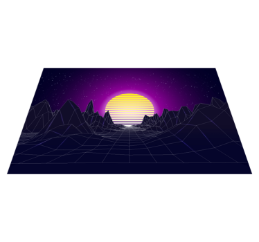 Tischset modern geometrische sonnenuntergang landschaft - TenStickers