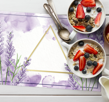 Tischset modern Dreieck umgeben von Lavendel - TenStickers