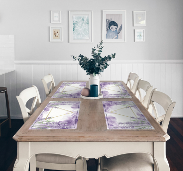 Tischset modern Dreieck umgeben von Lavendel - TenStickers