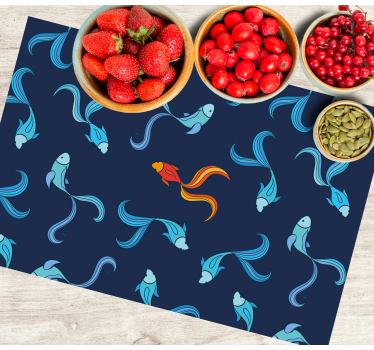 Platzset modern Einer von tausend orangefarbenen Fischen - TenStickers