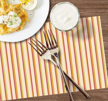Platzset modern Retro-pastell-streifenmuster - TenStickers