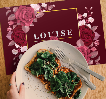Personalisierbare Rosen Vinyl Tischsets - TenStickers