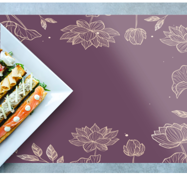 Tischset elegant mit floralem lotusmuster - TenStickers
