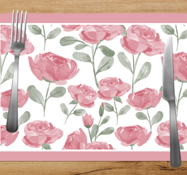 Tischset elegant Natürliches vintage-rosenmuster - TenStickers