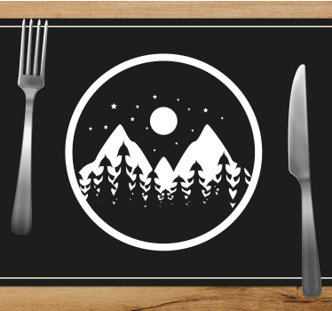 Tischset modern berglandschaft kreis - TenStickers