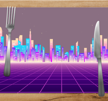 Tischset modern futuristische stadtlandschaft - TenStickers