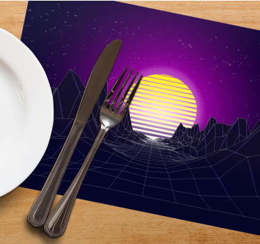 Tischset modern geometrische sonnenuntergang landschaft - TenStickers