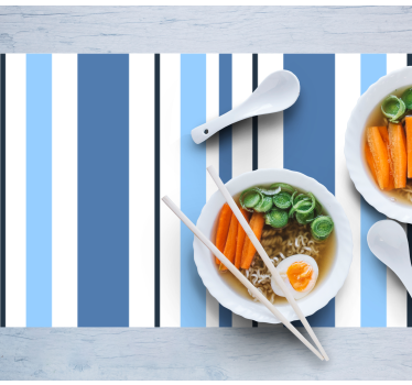 Tischset modern gestreifte blaue platzsets - TenStickers