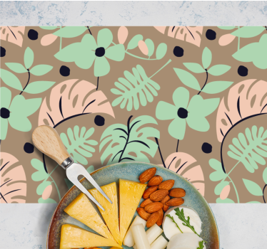 Tischset modern mit botanischem musterhintergrund - TenStickers