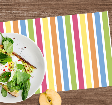 Tischset modern mit buntem gestreiften hintergrund - TenStickers