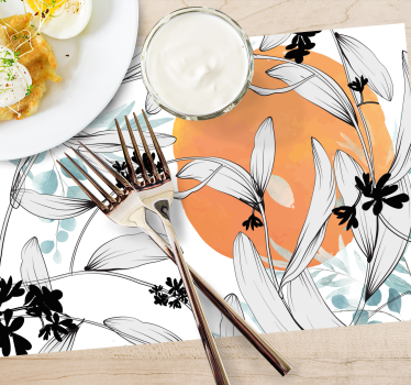 Tischset modern mit floralem akzent - TenStickers