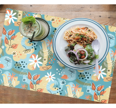 Tischset modern mit floralen motiven - TenStickers