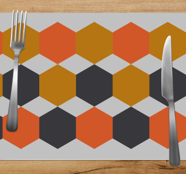Tischset modern mit hexagon-muster-layer - TenStickers