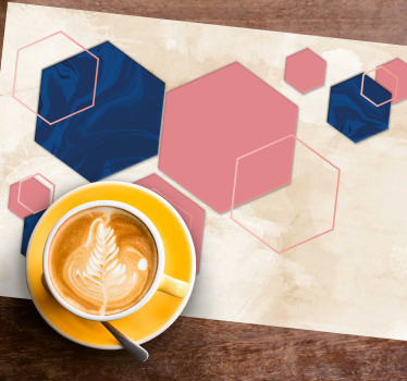 Tischset modern mit hexagonalen mustern - TenStickers