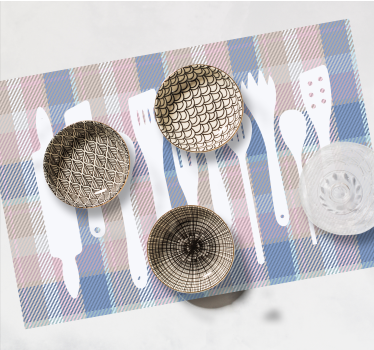 Tischset modern mit kariertem tischdesign - TenStickers