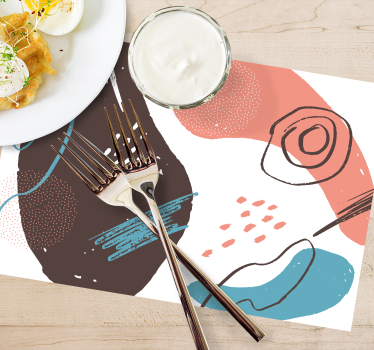 Tischset modern mit lebendigen abstrakten formen - TenStickers