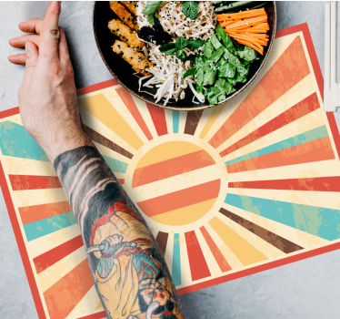 Tischset modern mit lebhaftem sonnenstrahlen-motiv - TenStickers