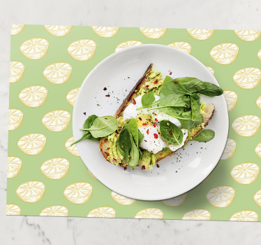 Tischset modern mit limettenscheiben-muster - TenStickers