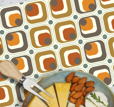 Tischset modern mit retro-musterquadraten - TenStickers