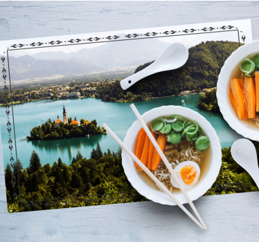 Tischset modern ruhiger blick auf den see - TenStickers